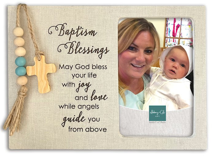 Photo Frame-Baptism Blessings-Blue (Holds 4" x 6")