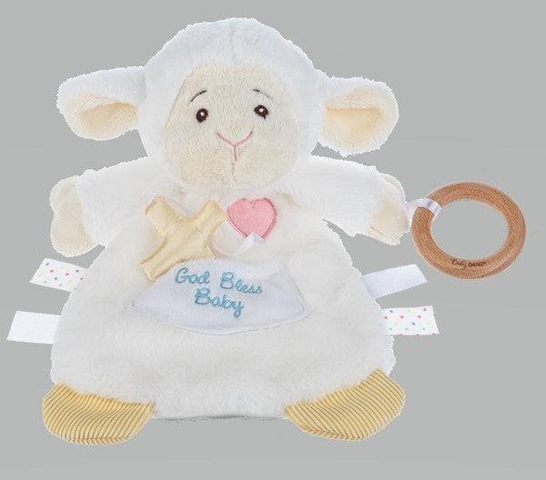 Plush-Lamb Sensory Toy/God Bless Baby (12")