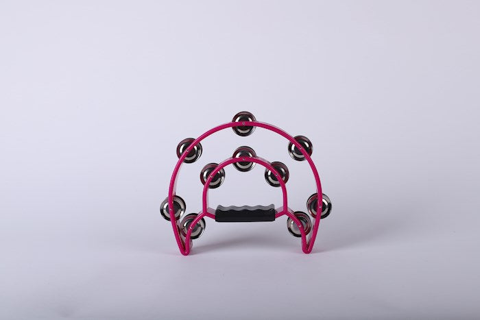 Instrument-Tambourine-Double Moon W/Double Cymbals-Magenta