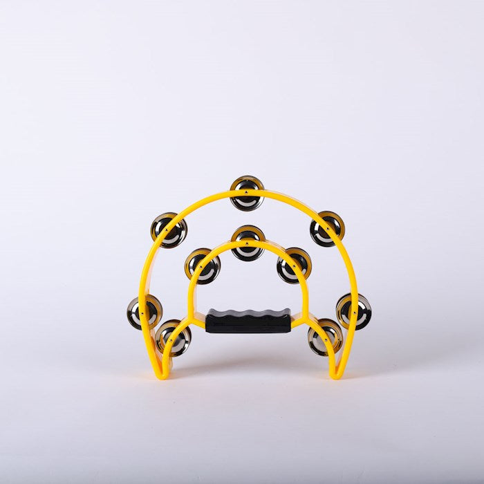 Instrument-Tambourine-Double Moon W/Double Cymbals-Yellow