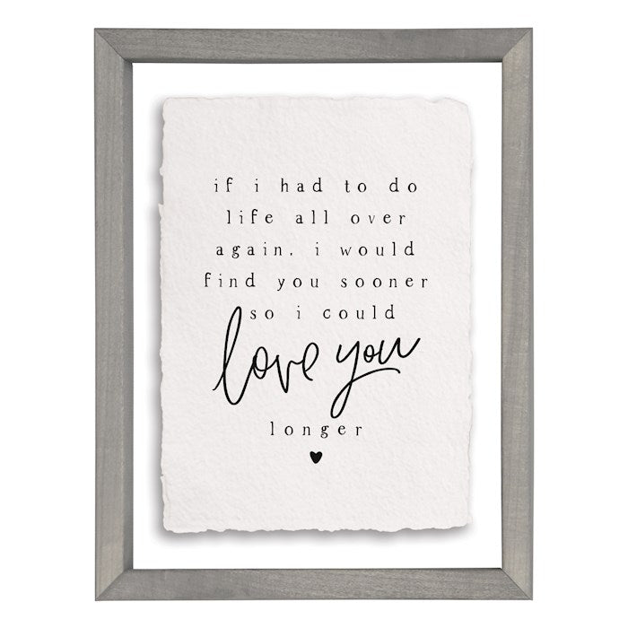 Floating Art Rectangle-Love You Longer (11" x 14")
