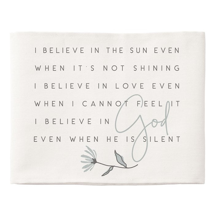 Pillow Hug-I Believe In God (35.25" x 7.25")