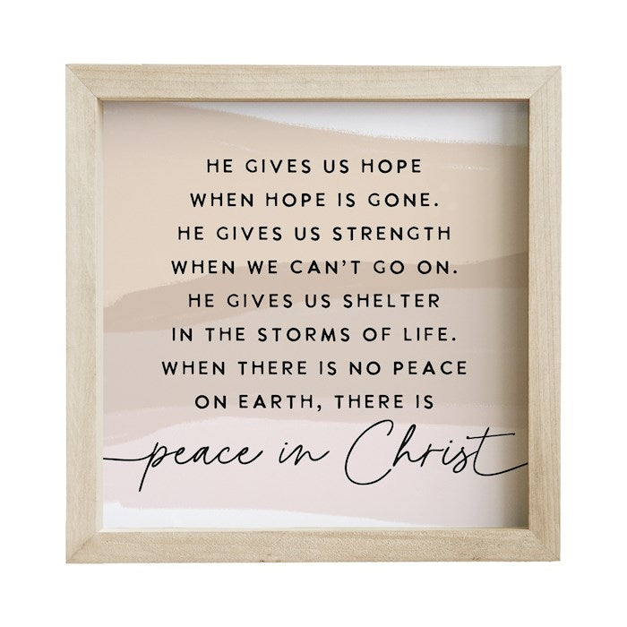 Rustic Frame-Peace In Christ (10" x 10")