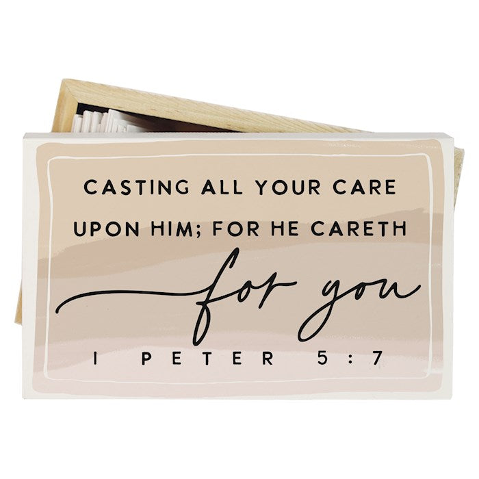 Prayer Box-Casting All Your Cares (5" x 3")