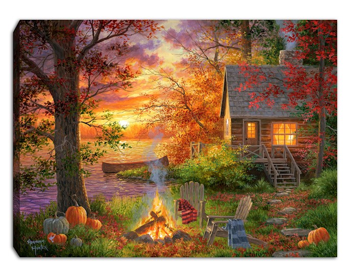 Mini Canvas-Sunset Serenity-LED Tabletop w/Timer (8" x 6")