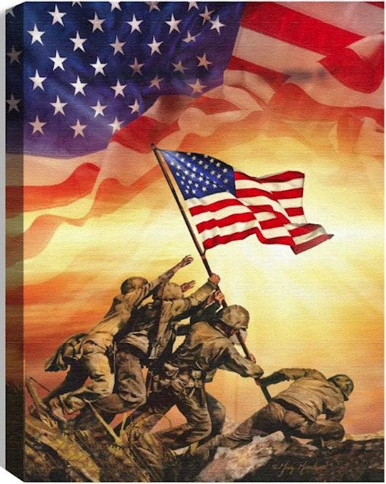 Mini Canvas-Home Of The Brave-LED Tabletop w/Timer (8" x 6")