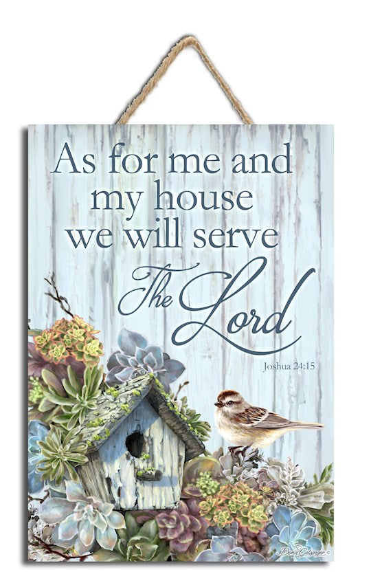 Sign-Serve The Lord w/ Rope Hanger (8" x 10")