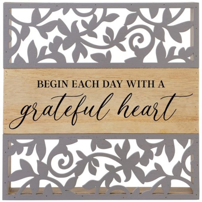 Home Decor-Grateful Heart Cutout Sitter (8.5" x 8.5")