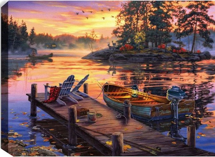 Mini Canvas-Morning Paradise-LED Tabletop w/Timer (8" x 6")