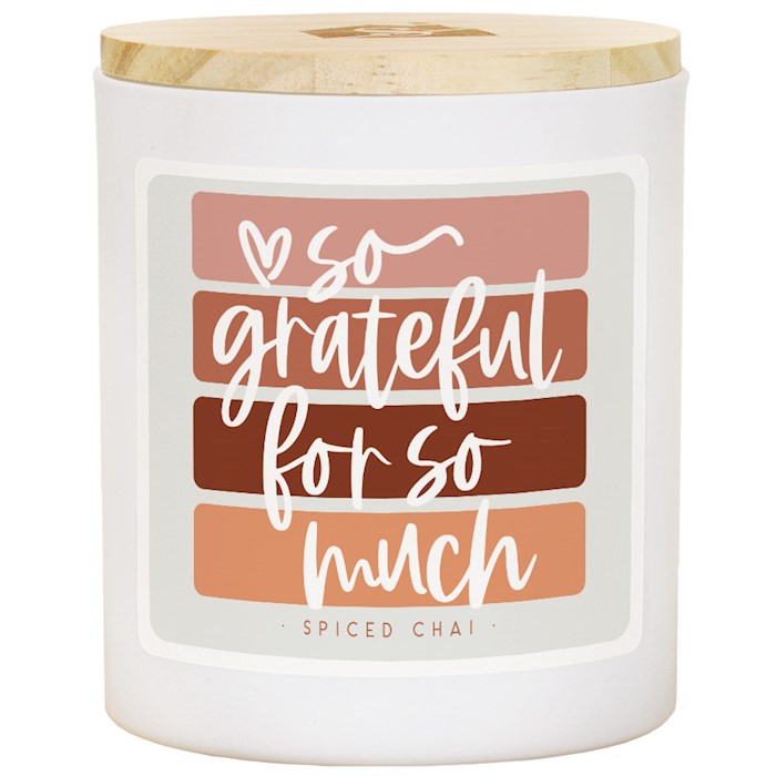 Candle-Grateful Stripes-Spiced Chai Scent (11 Oz - 2 Wick)