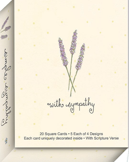 Boxed Card-Square-Assorted-Simple Sympathy (Box Of 20)