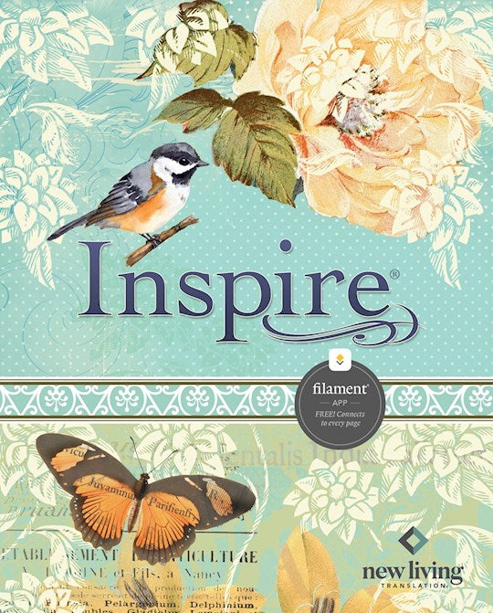 NLT Inspire Bible Filament Enabled-Aquamarine LeatherLike Over Board