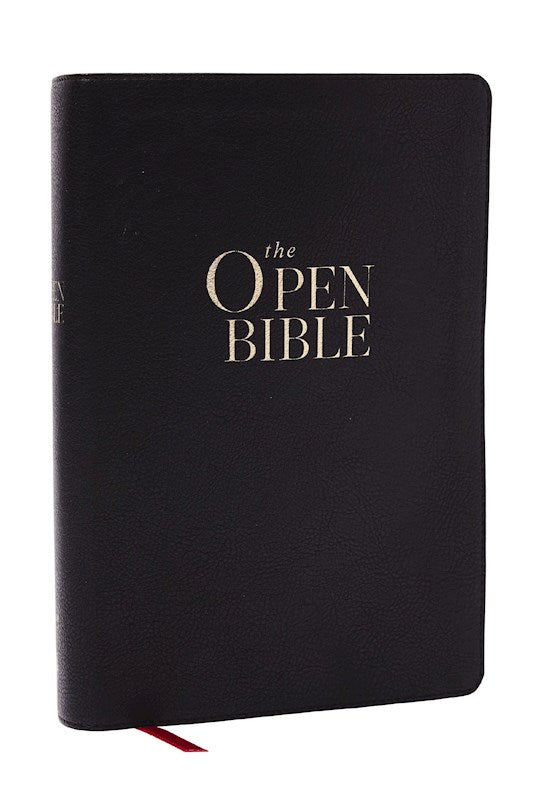 NKJV The Open Bible (Comfort Print)-Black Leathersoft