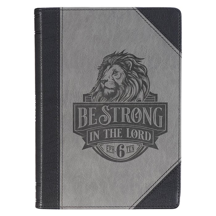 Journal Classic Faux Leather-Lion Be Strong in the Lord Eph. 6:10
