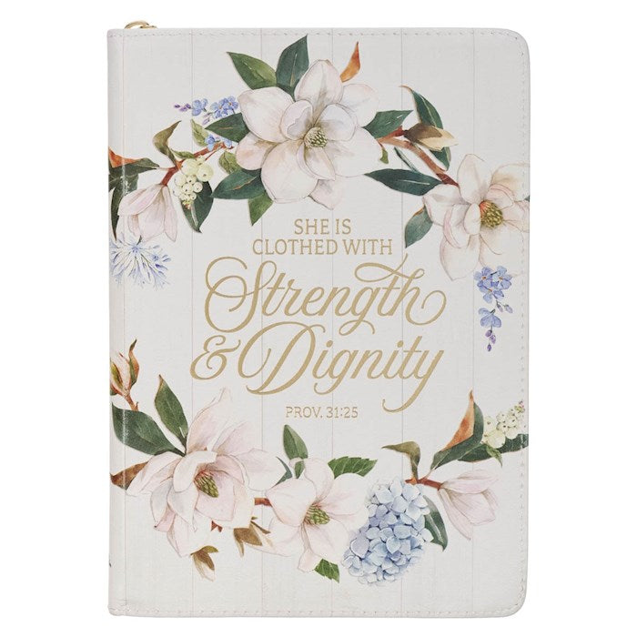 Journal Classic W/ Zip-White Strength & Dignity Prov. 31:25