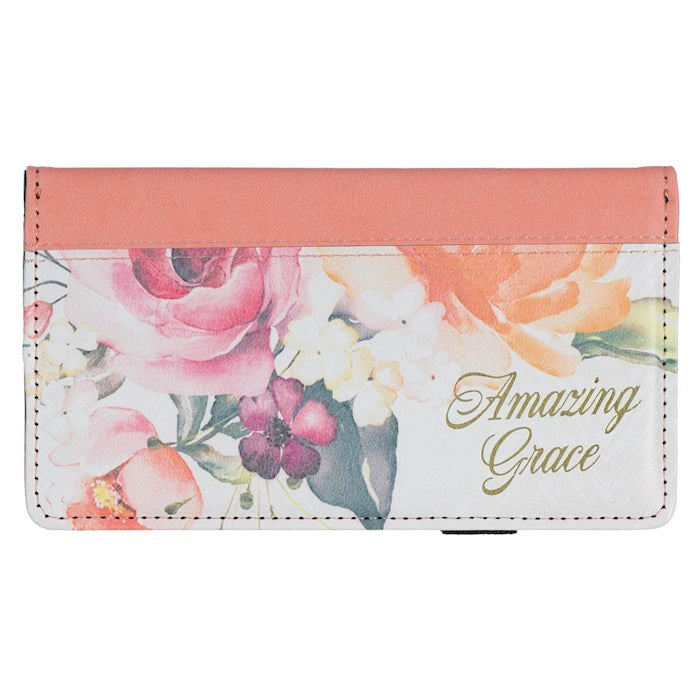 Checkbook Wallet-Amazing Grace Floral