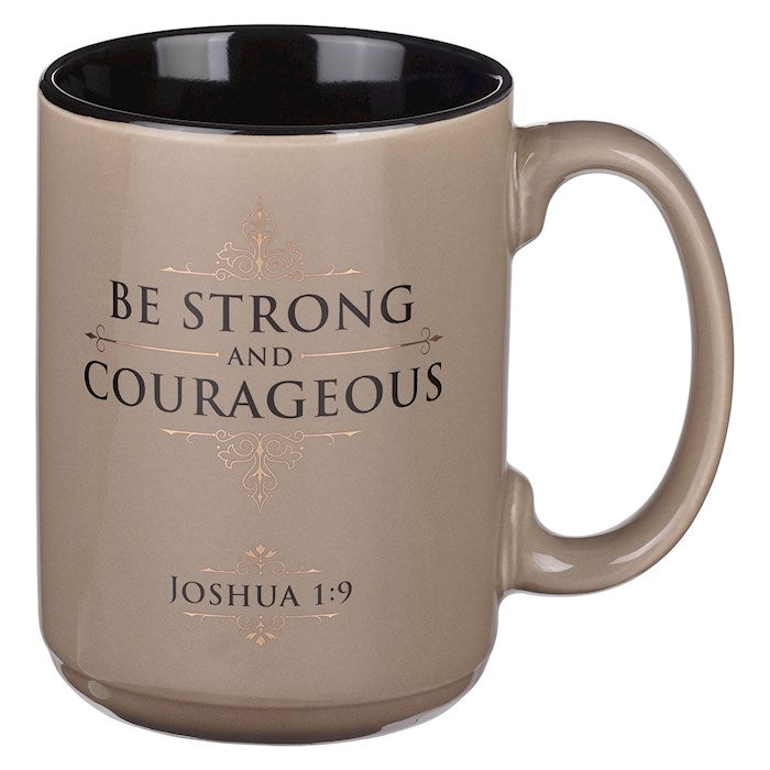 Mug-Be Strong And Courageous (Joshua 1:9)--Tan (MUG1135)