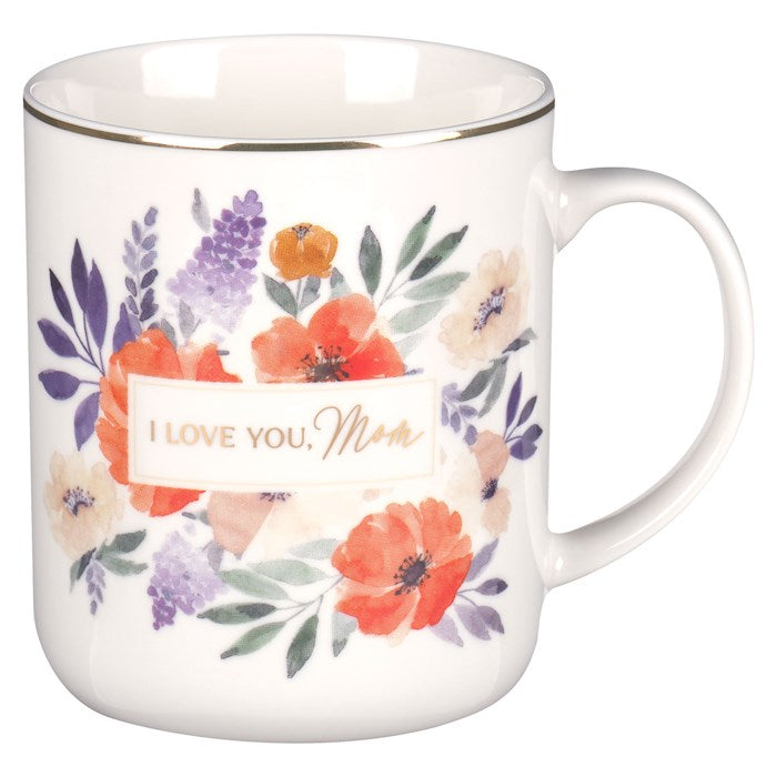 Mug-I Love You Mom-Ivory Floral (MUG1140)
