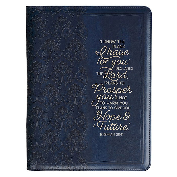Padfolio-Navy I Know the Plans Jer. 29:11