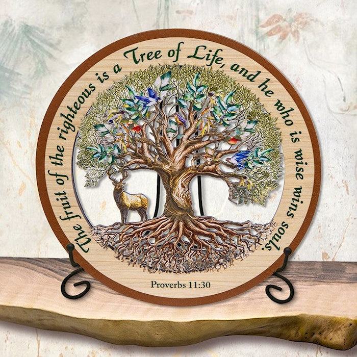 Art-Proverbs 11:30 Tree Of Life Laser Cut Wood Art (9.5x9.5) (