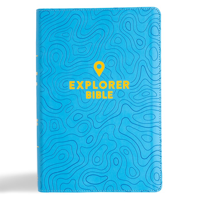CSB Explorer Bible For Kids-Sky Blue LeatherTouch Indexed