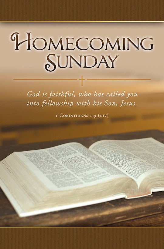 Bulletin-Homecoming Sunday/God Is Faithful (1 Corinthians 1:9 NIV) (Pack Of 100)