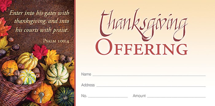 Offering Envelope-Enter In His Gates With Thanksgiving (Psalm 100:4) (Pack Of 100)(out of print)