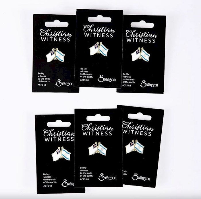 Lapel Pin-Christian/Israel Flag (Pack Of 6)