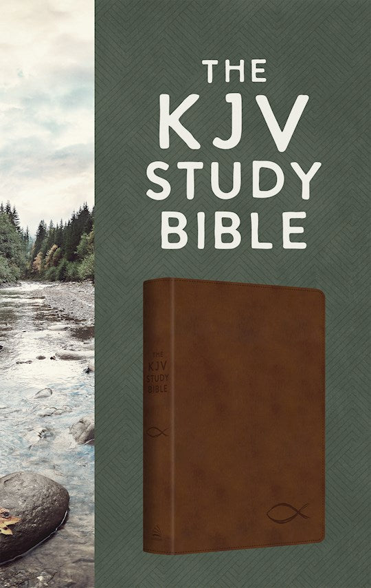 KJV Study Bible-Chestnut Brown Fish DiCarta LeatherLike