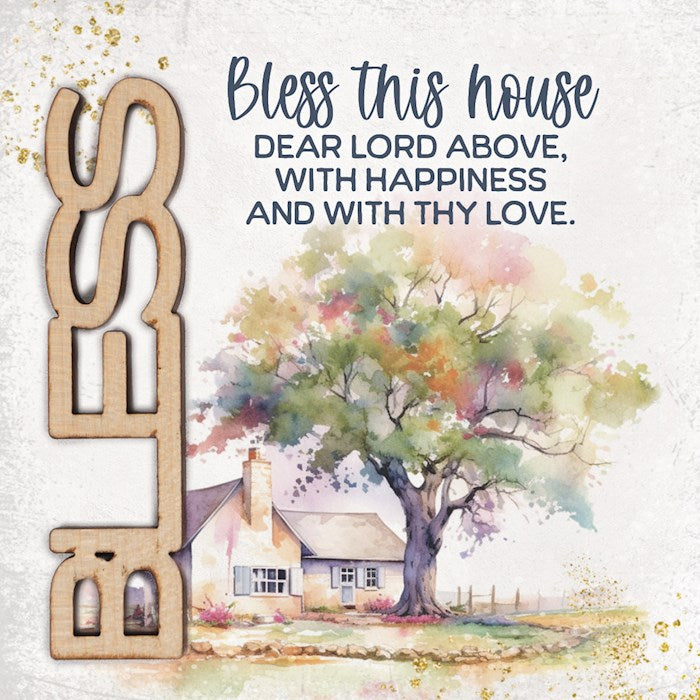Magnet-Crafted Remindables-Bless-This House (3.5" SQ)