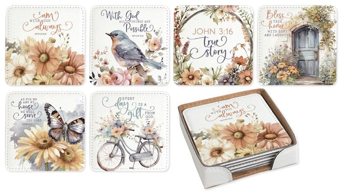 Coaster Set-Floral Assorted (Pk/6)