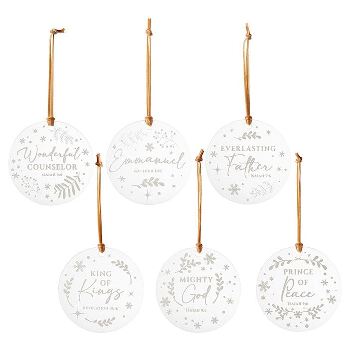 Ornament-Names Of Jesus (Set Of 6) (3" Diameter)