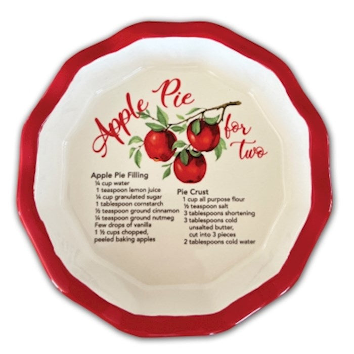Pie Plate-Apple Pie For Two Recipe-Mini (6"D)