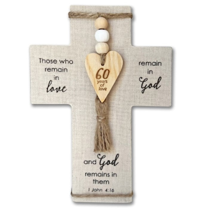 Cross-Fabric Wrapped-60th Anniversary (5" x 7 1/2")