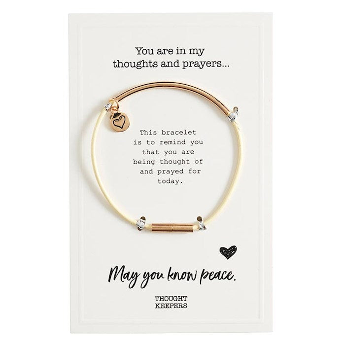 Bracelet-Thought Keepers-Cream/Gold (7.5")