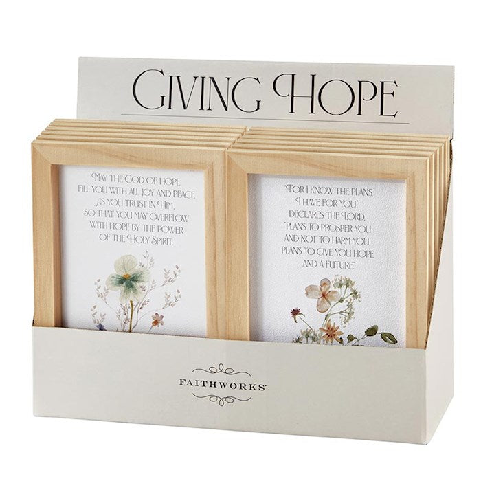 Framed Art-Giving Hope Filled Display (5" x 7") (2 Asst) (12 Pcs)(PKTG)