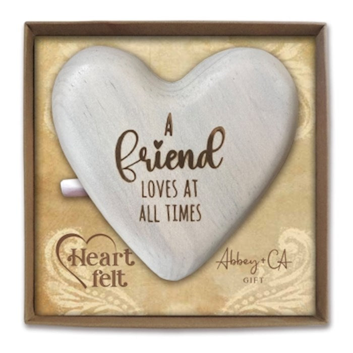 Message Heart-A Friend Loves At All Times (3.5" x 3 3/4")