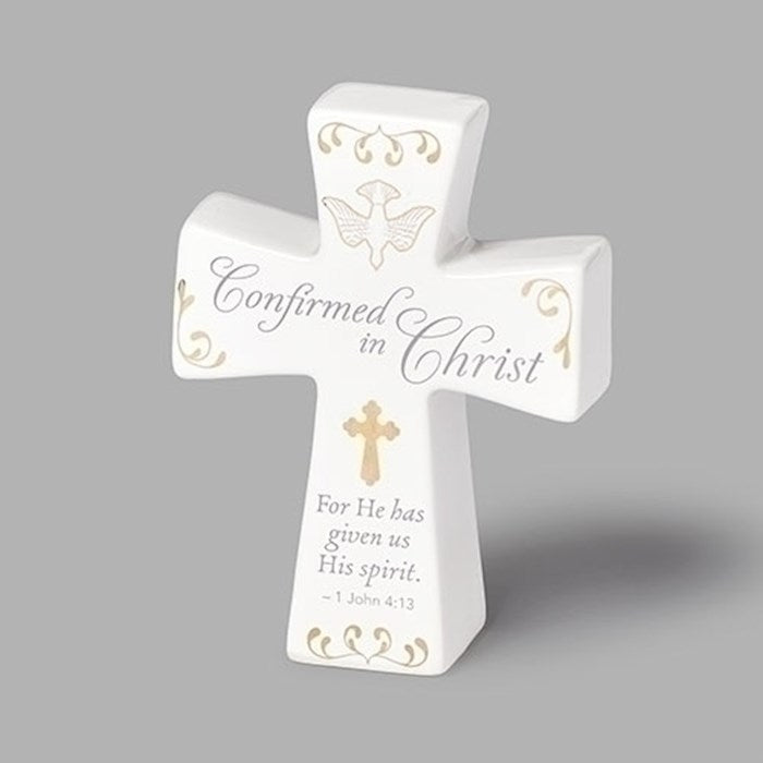 Table Cross-Confirmation/For He Has Given Us His Spirit (4.5"H)