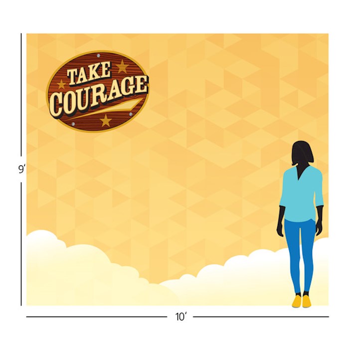 Team Family Year 1: Take Courage Photo-Op Fabric Backdrop (10&