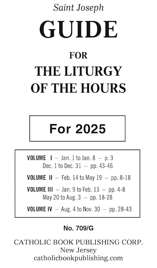 Saint Joseph Guide For The Liturgy Of The Hours For 2025 (Large Type) (