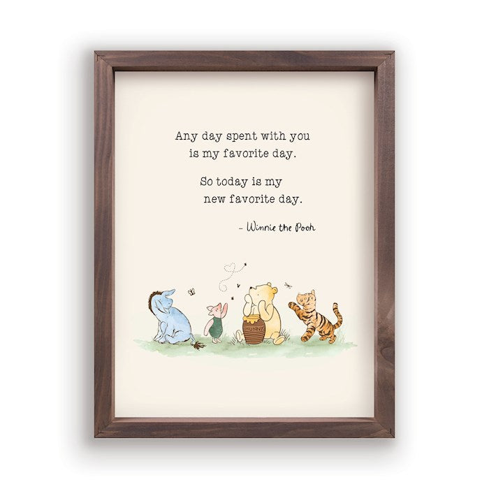 Framed Art-Pooh/Any Day Spent (12 3/4" x 16 3/4")