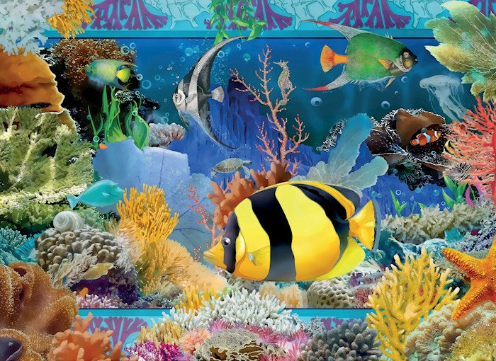 Jigsaw Puzzle-Tropical Fish W/Poster (1000 Piece Soft Touch)