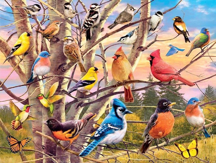 Jigsaw Puzzle-Birds And Tree W/Poster (500 Piece Soft Touch)