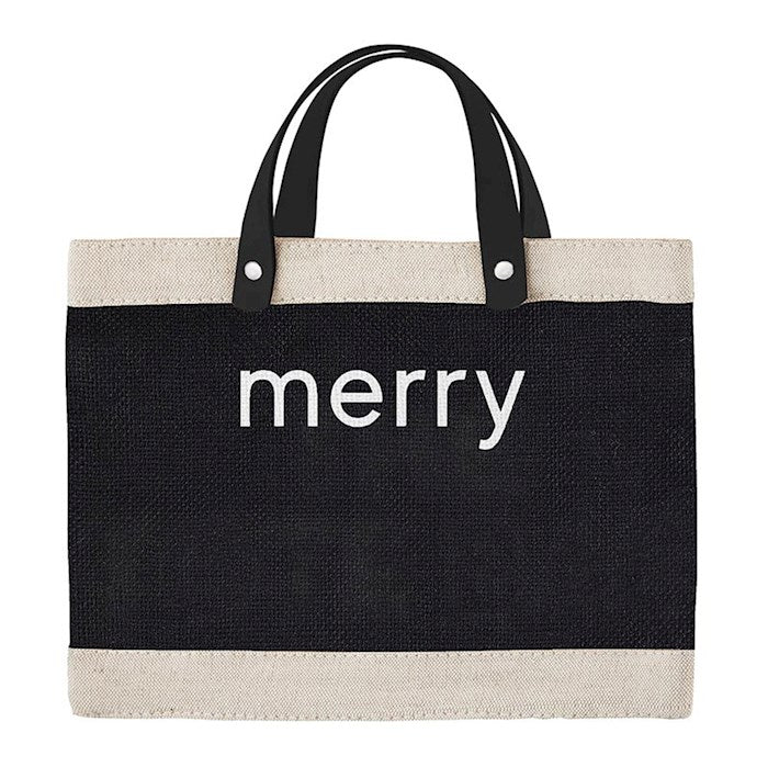 Mini Market Tote-Merry (12.5" x 9.5"x 5.5")