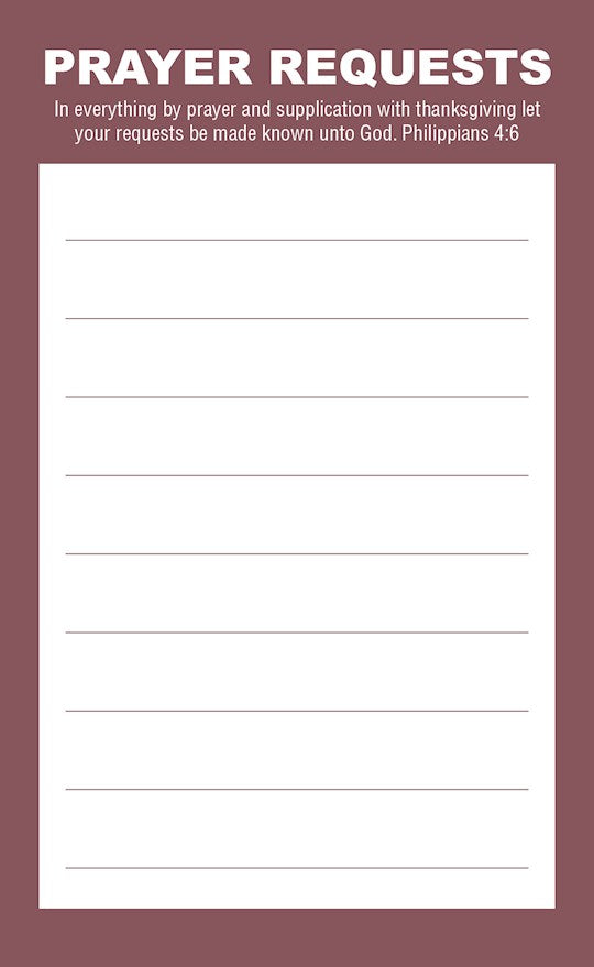 Prayer Request Card-Prayer Request (Philippians 4:6 KJV)-Burgundy (Pack Of 50)