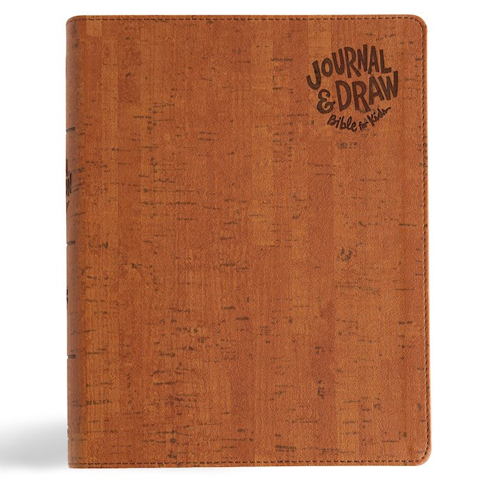 CSB Journal and Draw Bible for Kids-Brown Cork LeatherTouch
