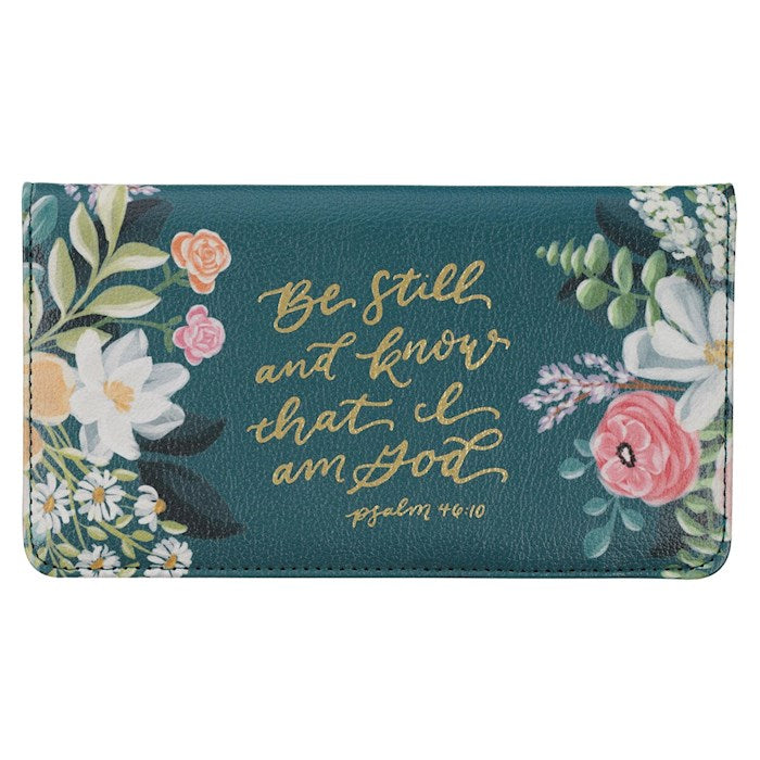 Checkbook Wallet-Be Still Ps. 46:10-Teal