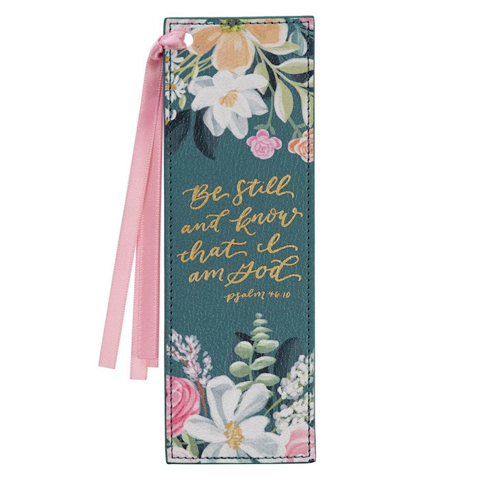 Bookmark-Be Still. Ps. 46:10-Faux Leather Teal