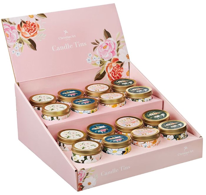Candle Merchandiser In Travel Tin (Set Of 16) (Product Included) (3 Oz)