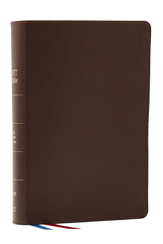 NET Bible Full Notes Edition (Comfort Print)-Brown Genuine Leather Indexed